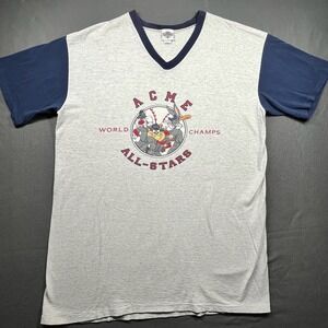 ACME Clothing‎ Looney Tunes All-Stars Baseball T-Shirt V-Neck Fits All